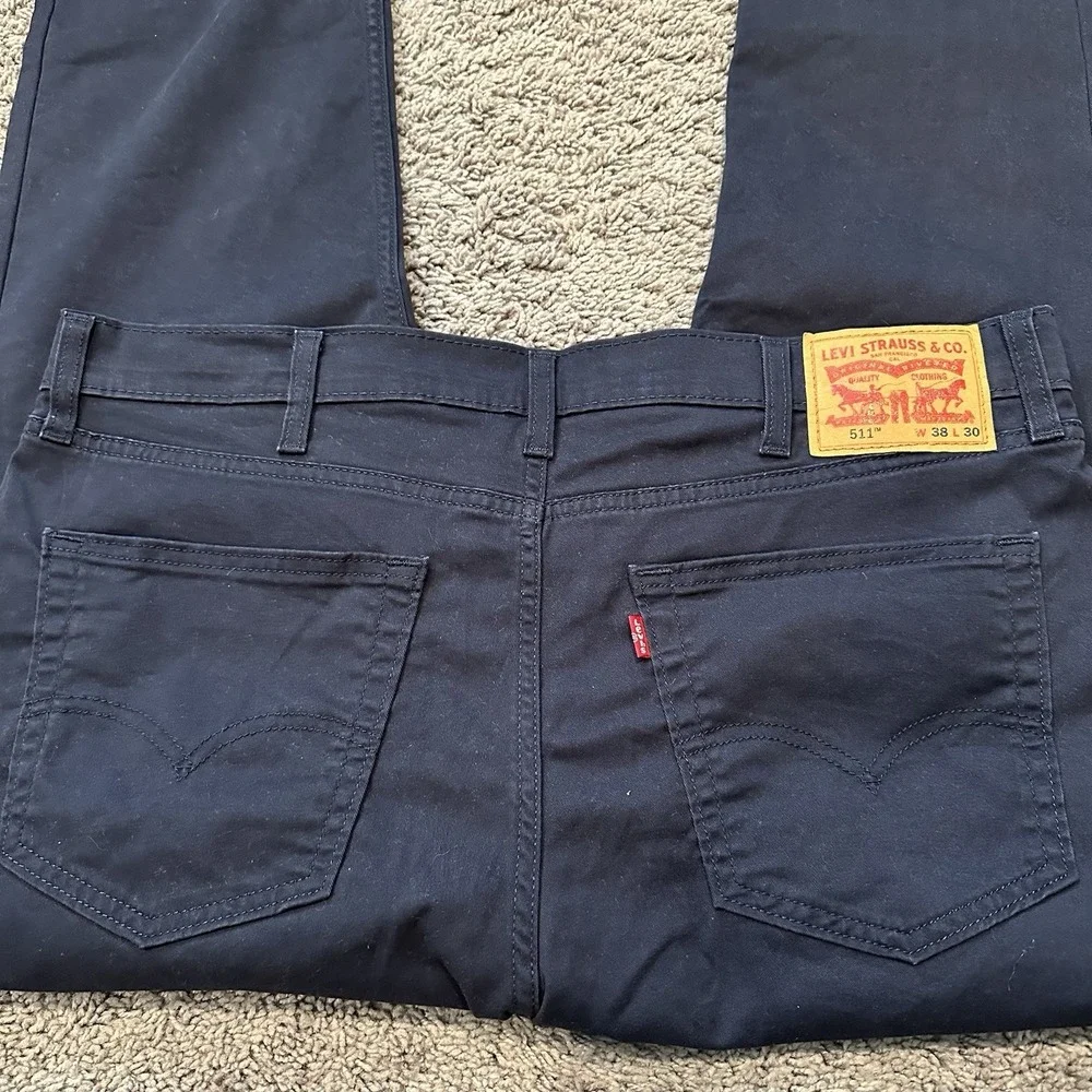 Levi's‎ Men's 511 Slim Fit Tech Performance Pants Navy Blue 38x30 Golf Stretch